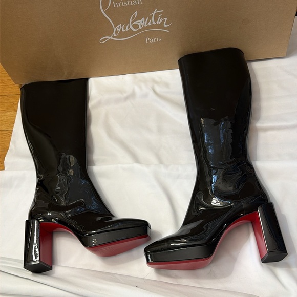 Christian Louboutin alleo botta 90 patent tall boots black EU39/US9 - Picture 12 of 13